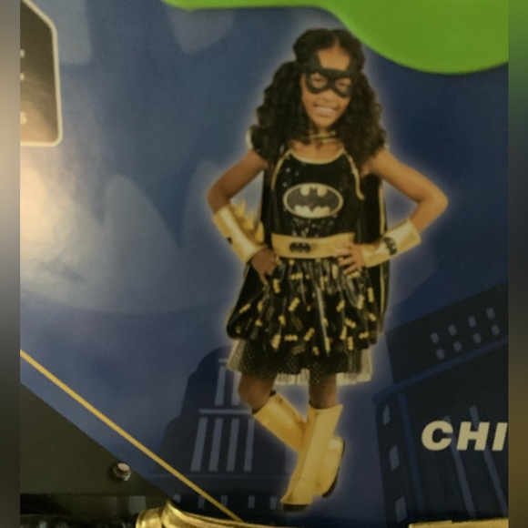 DC Batgirl Costume, includes Dress, Cape,Cuffs, Mask, Belt & Shoe cover - Picture 1 of 4